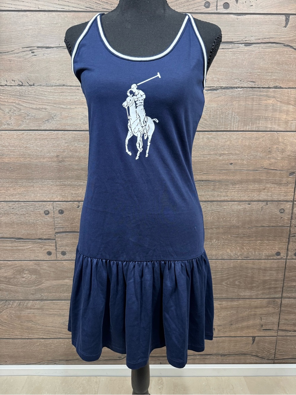 Ralph Lauren Navy Polo-Print Tank Dress